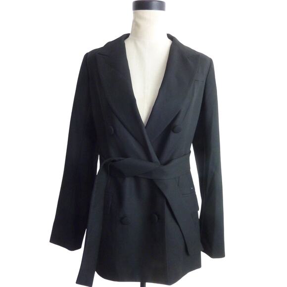 Aritzia Babaton Black Belted Blazer Coat  Size 4 - Picture 1 of 7